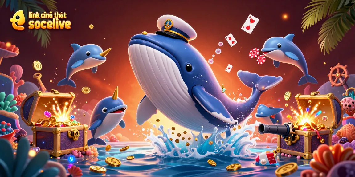 Experience the excitement of link chính thức socolive with a vibrant underwater scene featuring playful characters and casino elements.