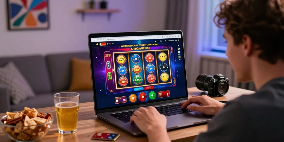 Player enjoying gaming experience at credit card casinos from https://bhma.org.uk with vibrant graphics and cozy atmosphere.