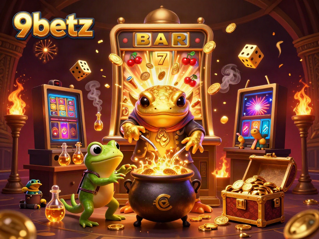 Join the fun at 9betz as a golden salamander transforms metals into winning coins!