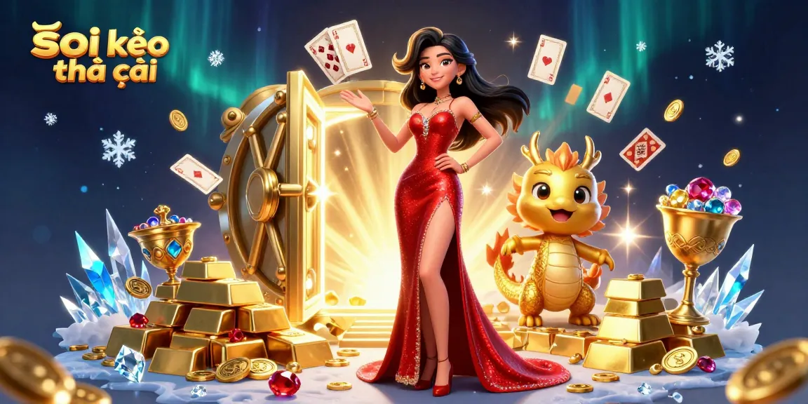 Engage in strategic betting with soi kèo nhà cái at a vibrant casino scene with golden treasures.