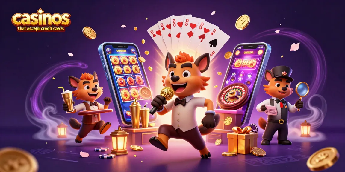 Experience fun at casinos that accept credit cards, featuring hyenas in a vibrant casino scene.