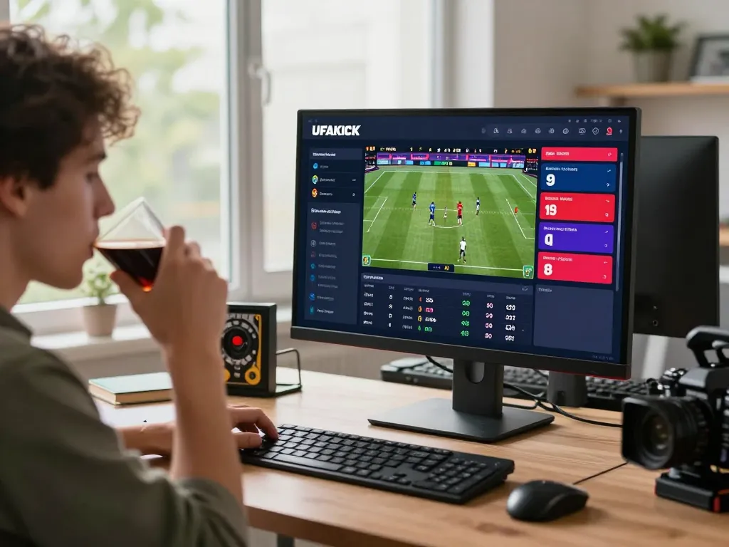 Engaging online betting moment on UFAKICK platform, showcasing an exciting sports betting interface.