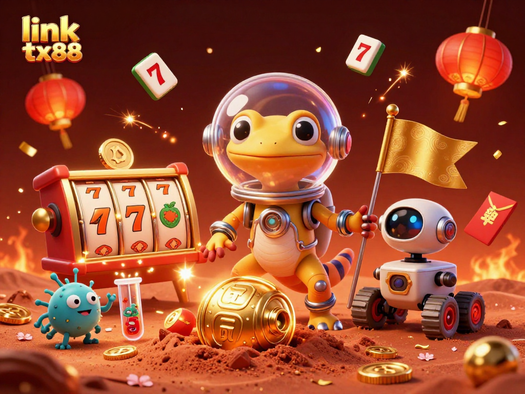Join the Martian gecko at link tx88 as it uncovers a hidden casino filled with treasures.