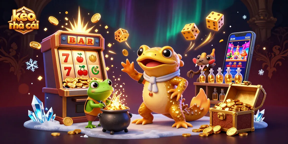 Engage with kèo nhà cái in an ultra-detailed 3D illustration showcasing dynamic casino elements and characters.