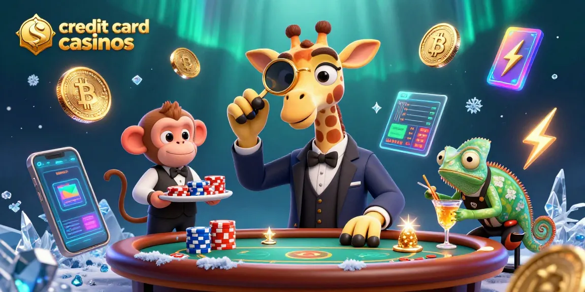 Enjoy thrilling gameplay at credit card casinos with high-roller characters in a vibrant 3D scene.