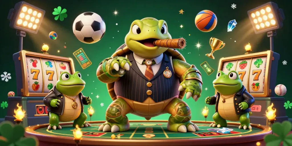 Experience the thrill of the slot jackpot with vibrant characters and symbols in an energetic casino setup.