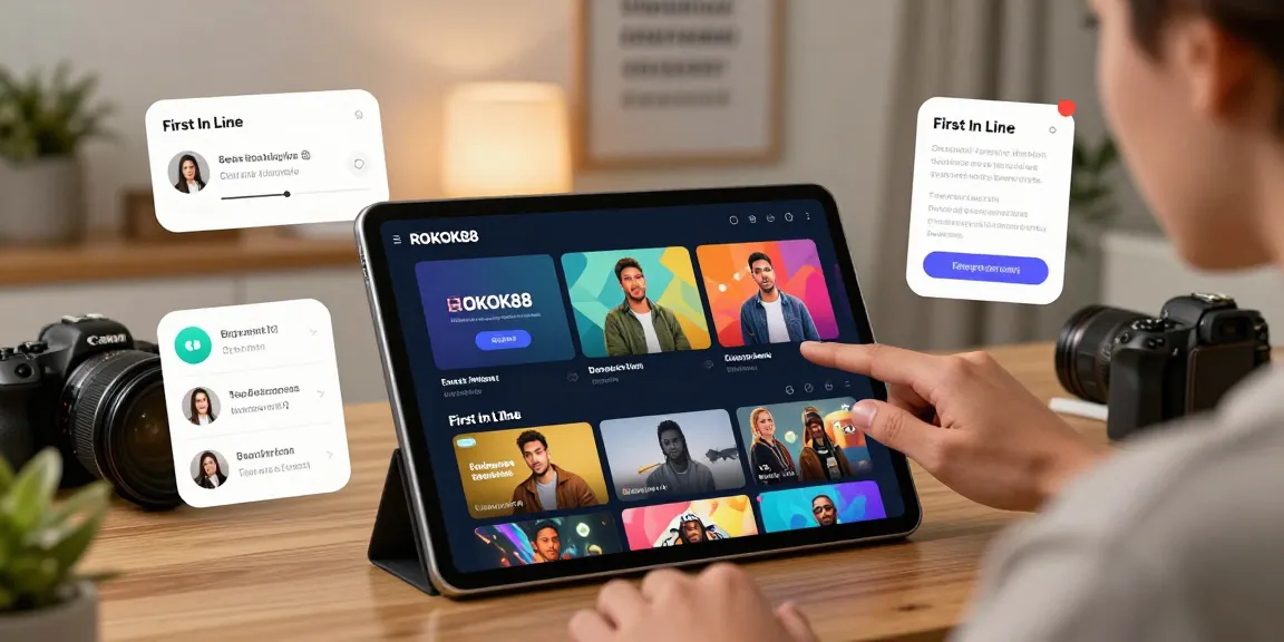 Engaged user accessing the ROKOK88 login interface, exploring dynamic episodes and interactive elements in a modern digital workspace.