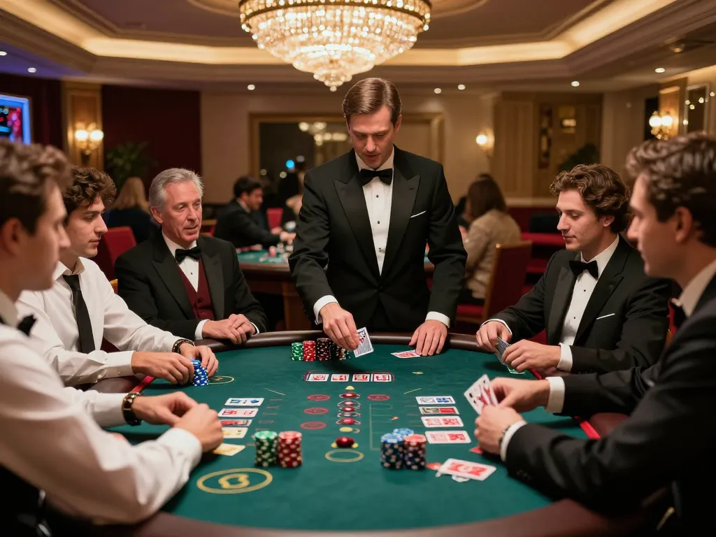 Players engaged in thrilling blackjack action at a VA88 casino table, showcasing strategy and excitement.