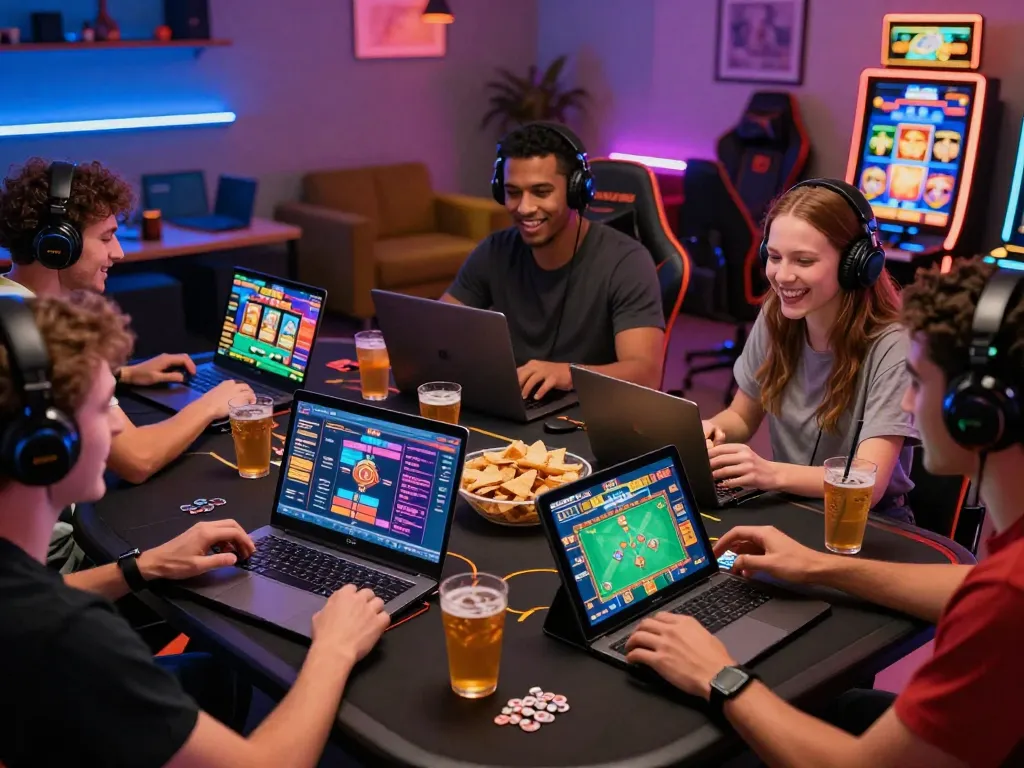 Exciting online gaming scene featuring friends playing rik vip games in a lively atmosphere.