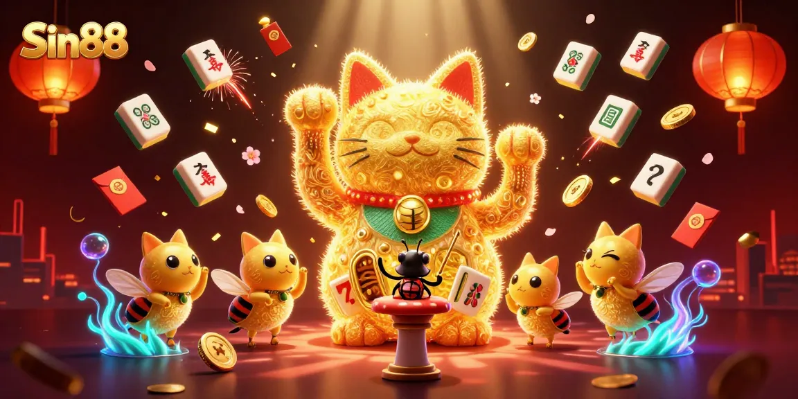 Engage with Sin88 as golden fireflies create dynamic casino scenes filled with lucky symbols.