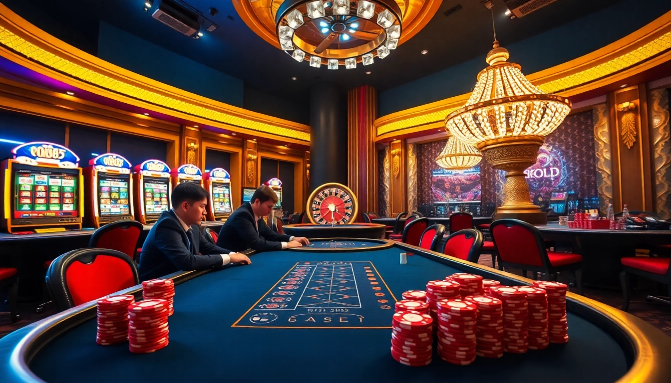Experience the thrill of gambling at OK365 with exciting poker and roulette games in a luxurious casino setting.