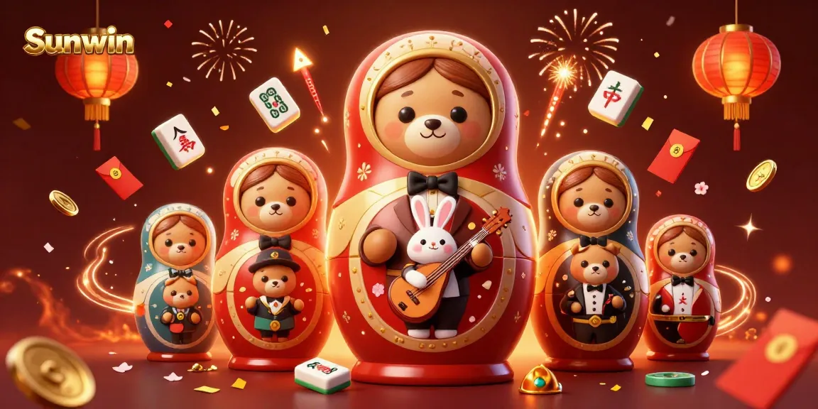 Sunwin bears reveal magical casino charm in a vibrant casino illustration filled with energy and celebration.