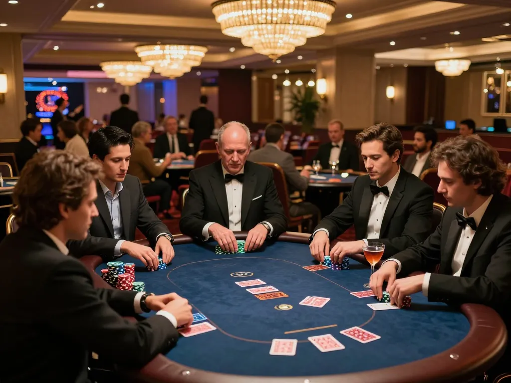 Action at the poker table showcasing strategic gameplay at Trang chủ Five88's upscale casino environment.