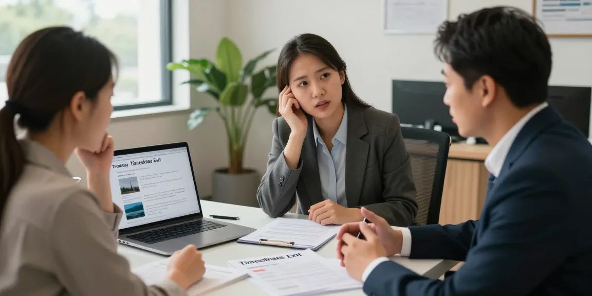 Engaged couple with advisor discussing the best timeshare exit companies in a professional office.