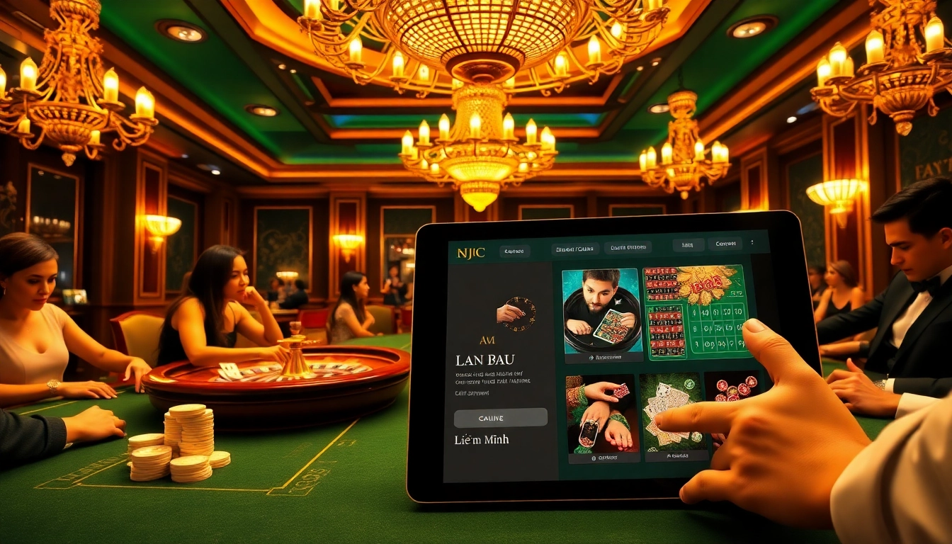 Experience thrilling gameplay at the premium liên minh KJC casino, featuring vibrant tables and modern interfaces.