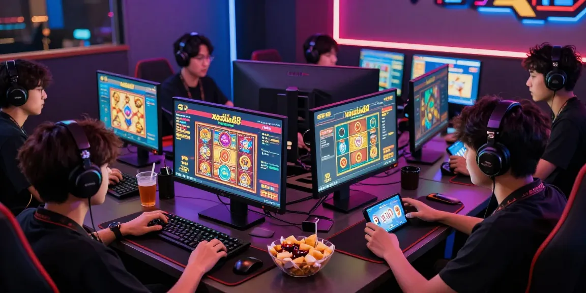 Xocdia88 players enjoying online games in a vibrant social setting, showcasing community and excitement.