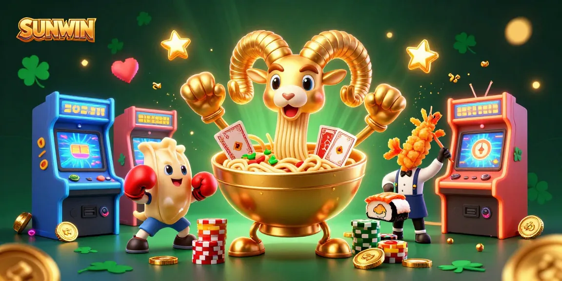 SUNWIN engages players with a vibrant 3D casino scene featuring fun characters and dynamic gaming elements.