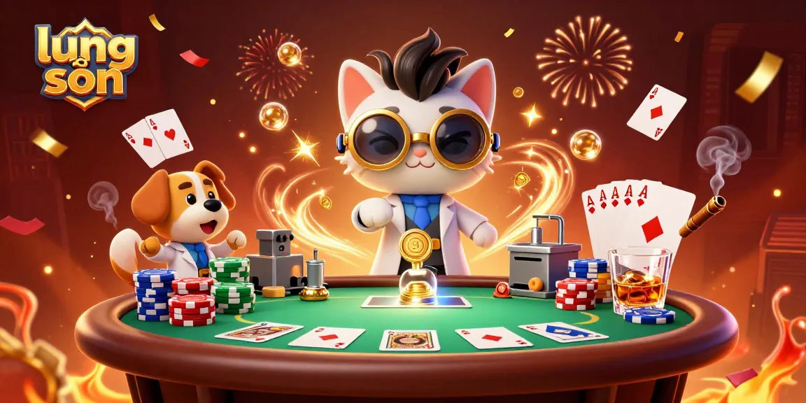 Experience thrilling gameplay at lương sơn with a vibrant 3D casino scene featuring poker elements.